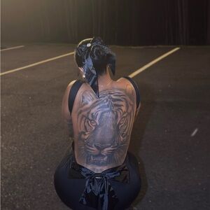 Black Satin Bow Backless Top